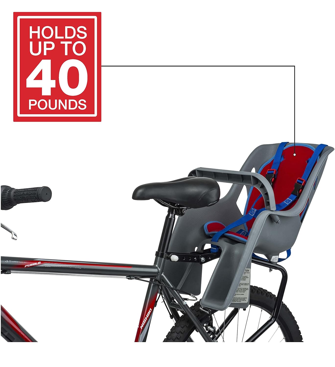 Bell Cocoon 300 Rear Mount Child Bike Seat — 5-Point Harness, Spoke Guard, Fits 26–27 in Bikes, Up to 40 lbs, Ages 1+