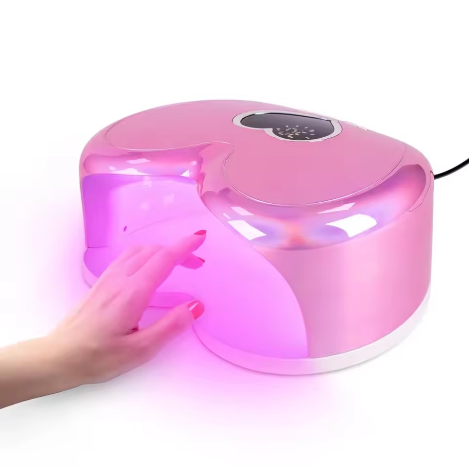 High Power 96W RED Light LED Nail Lamp Heart Shape Gel UV Lamp Manicure Nail Polish Dryer Machine for Fast Drying All Gel Polish