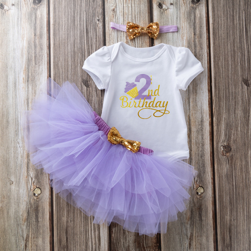 baby girl's birthday suit romper princess dress