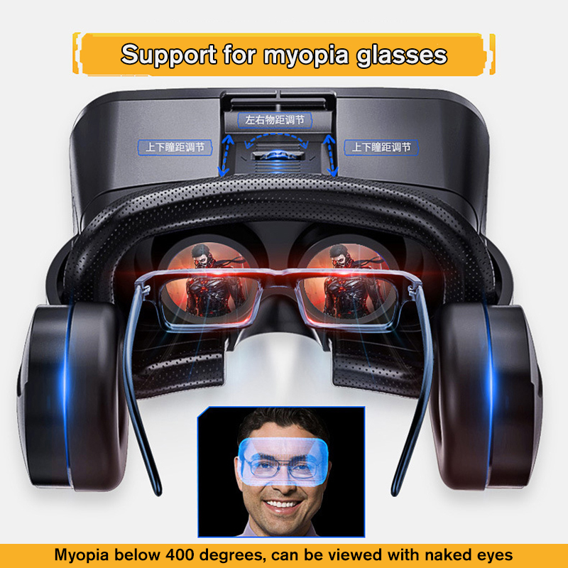 3D VR Glasses Virtual Reality Glasses 3 D Goggles Headset Helmet For iPhone Android Games Smartphone With Controllers