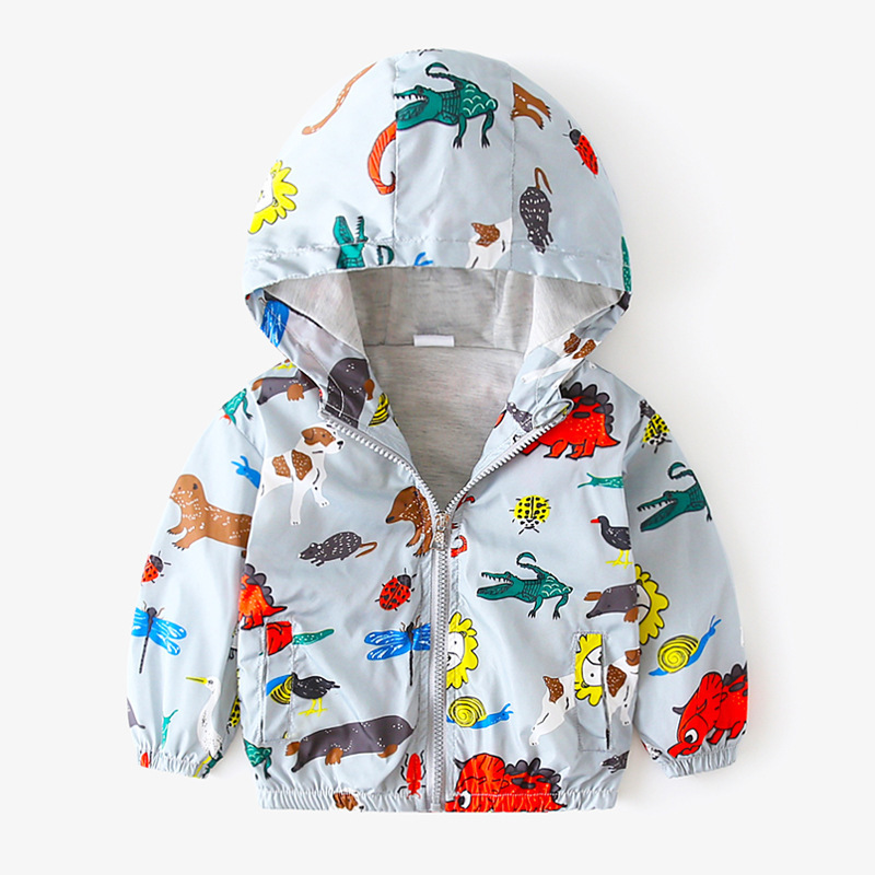 Children's jackets, boys' jackets, spring children's clothing, baby cartoons, dinosaurs, zipper jackets, windbreakers
