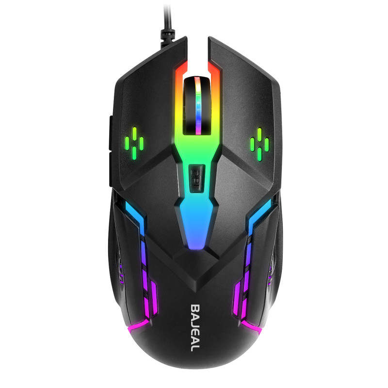 BAJEAL D2 Wired Mouse Glow Colorful Game Esports Machinery 6D Computer Accessories