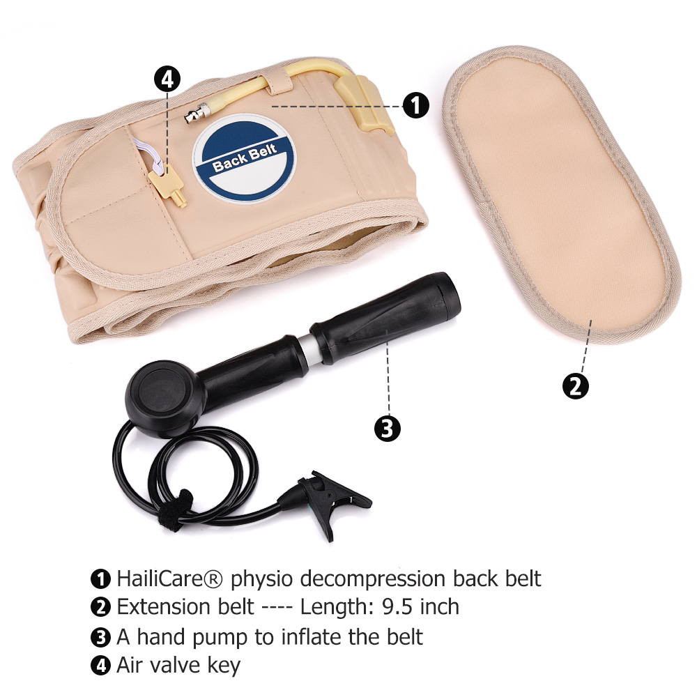 Belt Support Care Health Brace Physio Decompression Back Relief Waist Lumbar Traction Backache Heat Therapy Pain Massager Parent