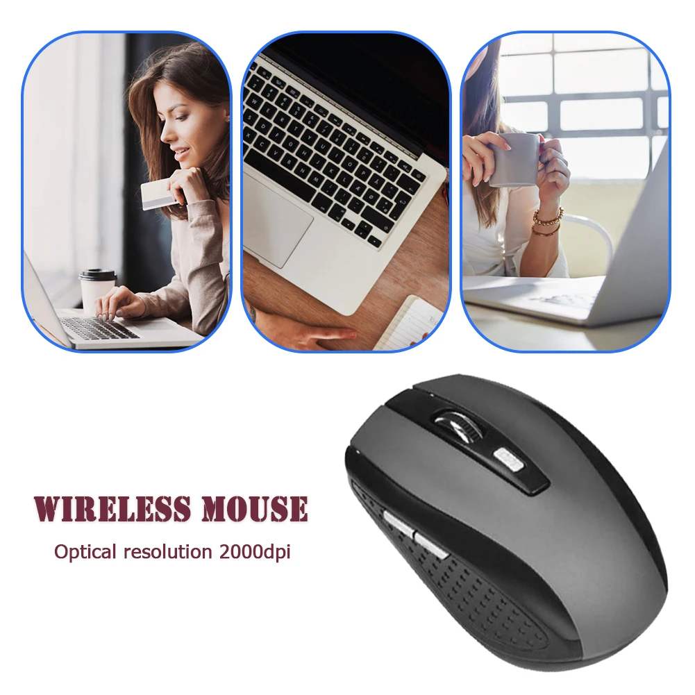 2.4G Wireless Mouse Optical Mice with USB Receiver Gamer 2000DPI Optical Mouse for Laptop Notebook PC