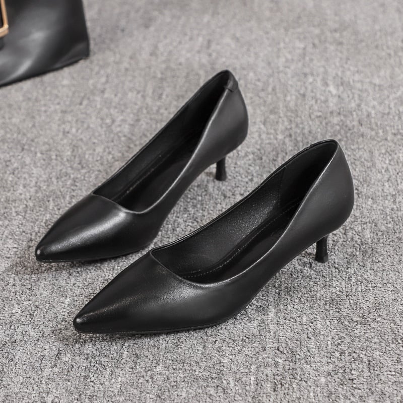Flight Attendant High Heels Female 2023 New Etiquette Single Shoes Pointed Toe Thin Heels Professional Work Shoes Formal Dress B