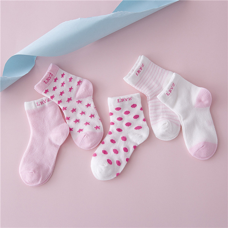 Children Socks Thin Comfortable Breathable Cotton Socks Fashion Baby Socks 5 Double Loaded