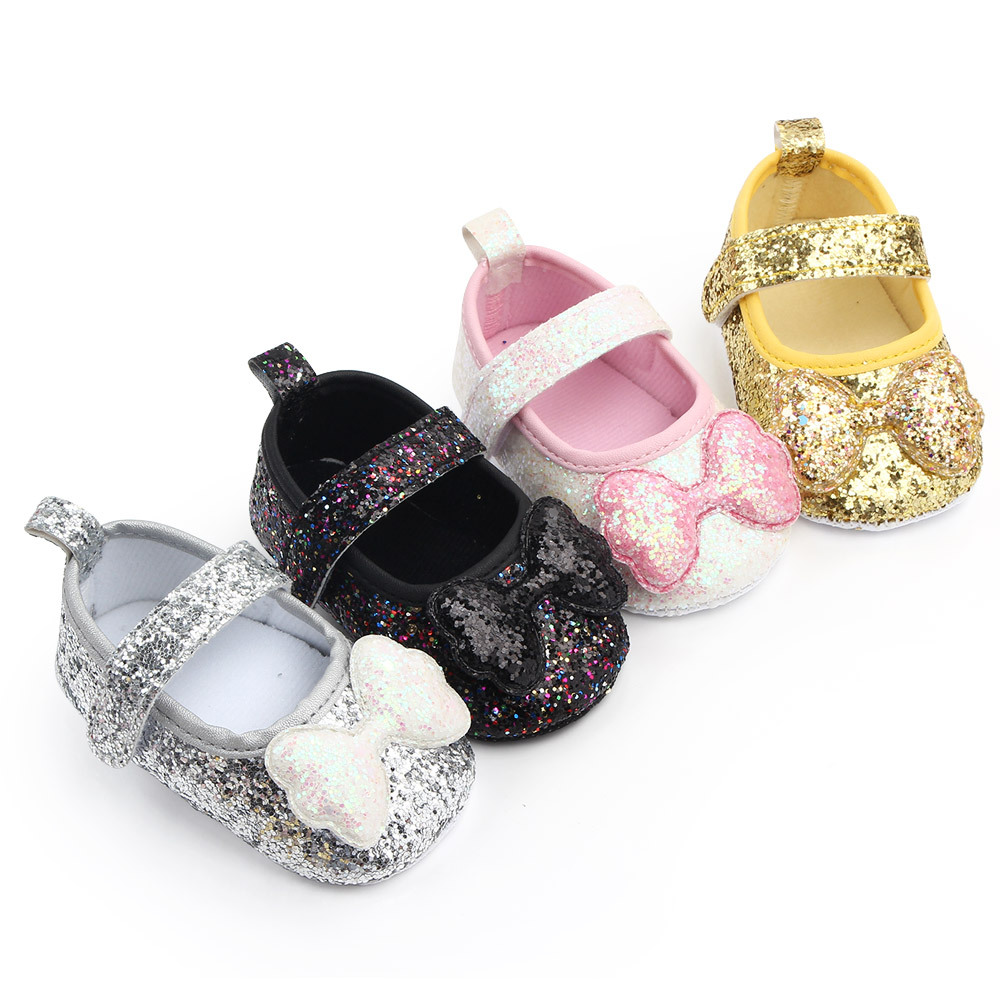 0-1 years old new spring and summer baby baby sequins butterfly non-slip soft bottom toddler shoes
