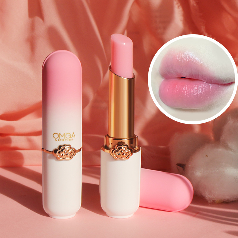 OMGA Honey Peach Girl Crystal Warm Color Changing Lipstick Moisturizing and Makeup Keeping Honey Peach Moisturizing lipstick