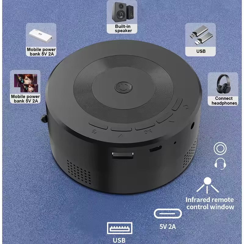 Portable mini-sized home projector suitable for Android iOS mobile phones capable of simultaneous projection on the same screen