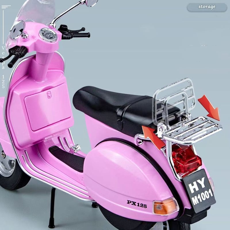 1/10 Roman Holiday/Vespa125 Sheep Alloy Car Model Simulation Motorcycle Children's Toy Car Decoration