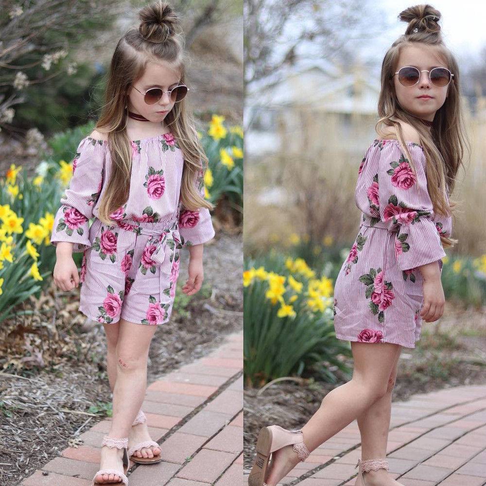 Pudcoco Girl Jumpsuits 6M-5Y US Kids Baby Girl Romper Floral Jumpsuit Sunsuit Summer Outfits Clothes