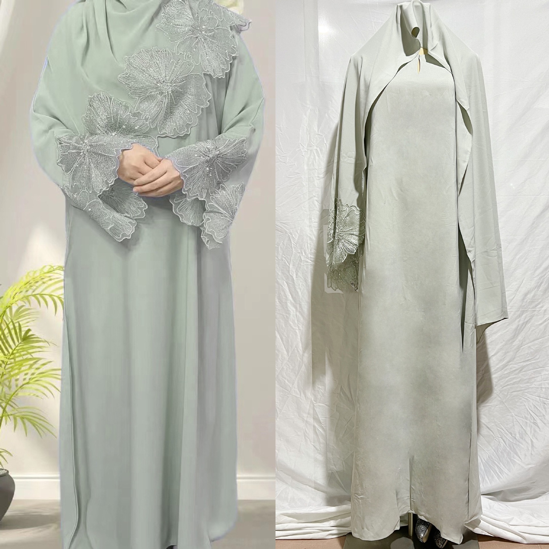 Four color Middle East foreign trade cross-border women's clothing Muslim women's robe Malay Indonesian dress with headscarf