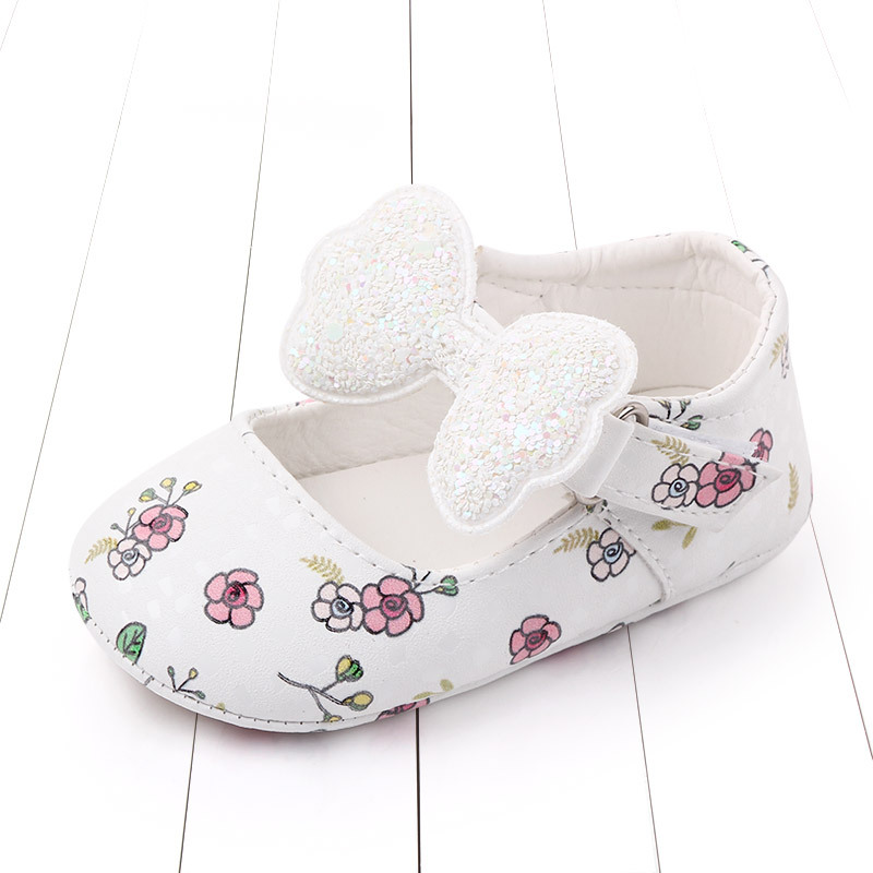 New baby soft-soled shoes baby toddler shoes dress bow princess shoes sequined baby shoes