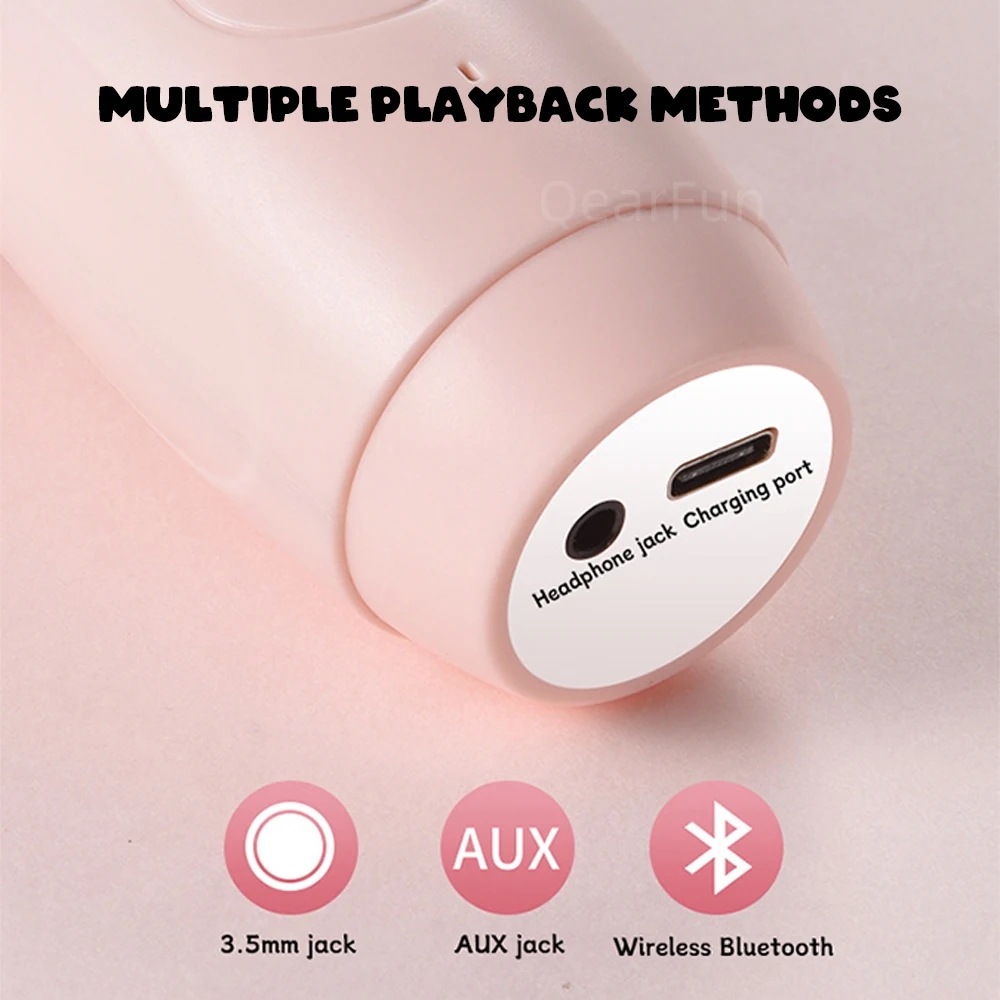 5 in 1 New Karaoke Microphone for Kids Singing Portable Wireless Bluetooth 5.3 Karaoke Speaker with LED Lights Machine Kids Gift
