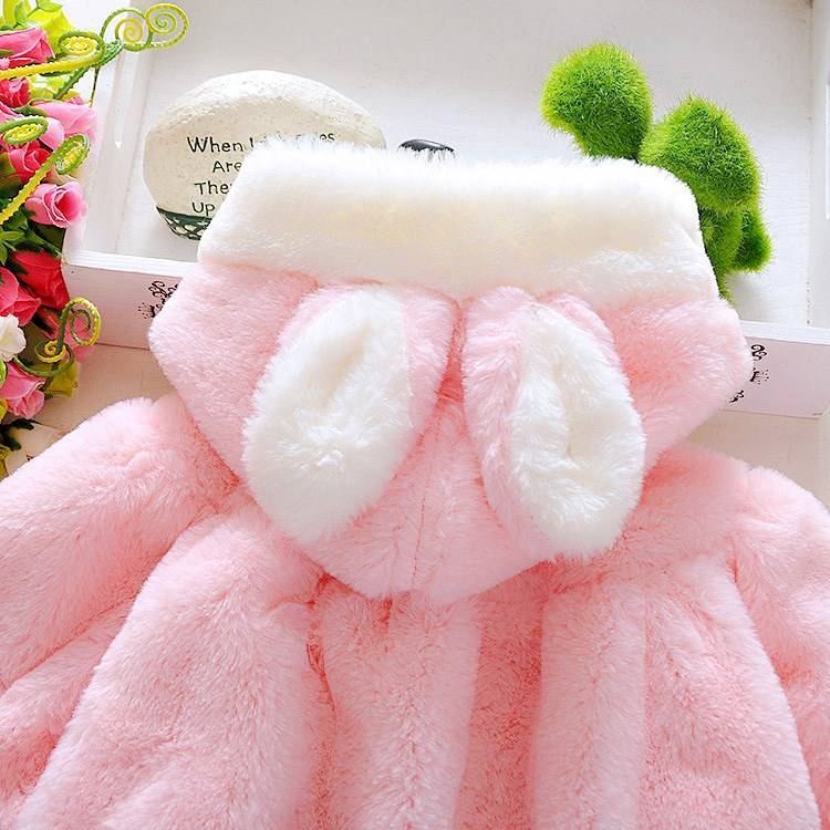 Children's clothing baby baby autumn and winter clothing cute female baby plus velvet coat 0-2-3 years old princess baby clothes