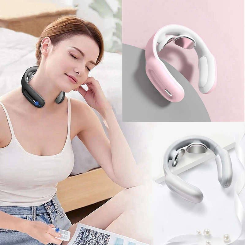New Remote Smart Neck Shoulder EMS Muscle Massager Trainer Relaxation Electric Pain Relief ToolCervical Vertebra Physiotherapy