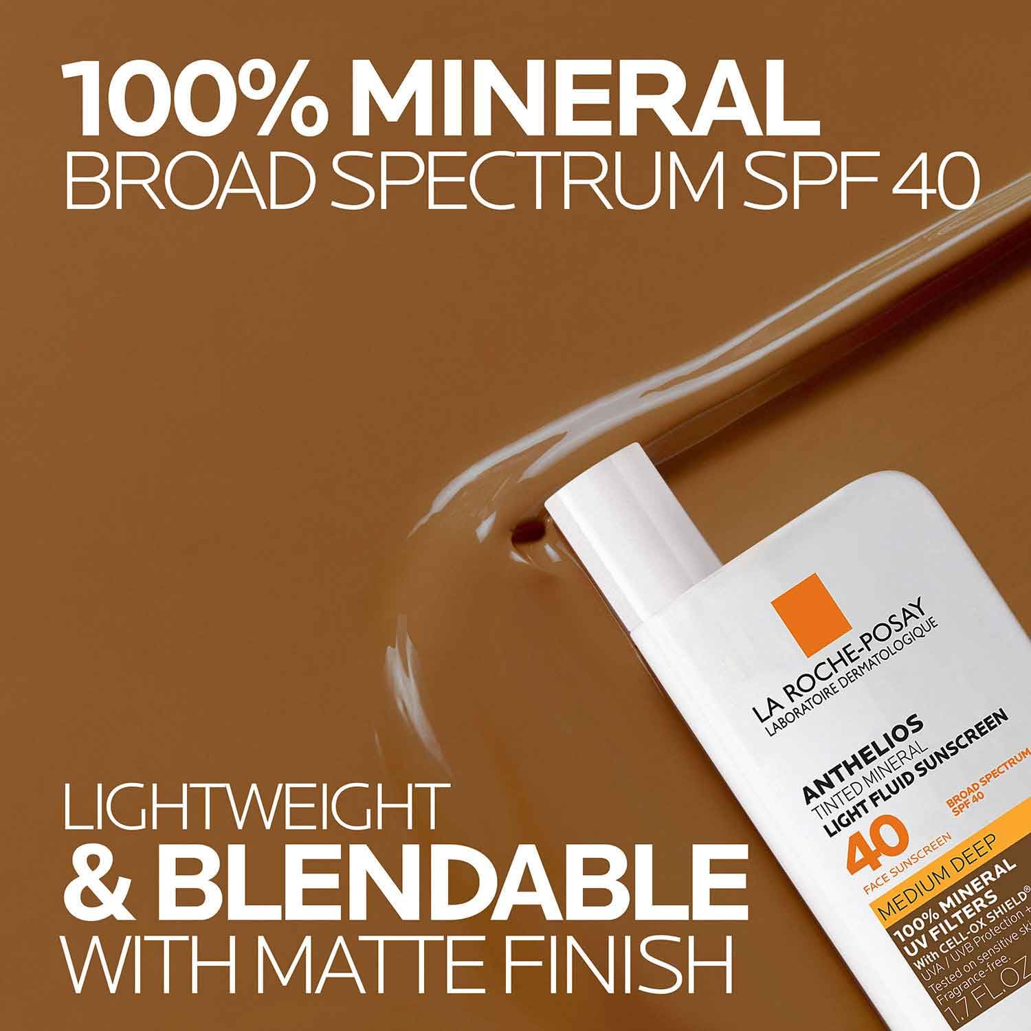 La Roche-Posay Anthelios Sunscreen SPF 40, Ultra-Light Fluid Broad Spectrum SPF 40, Face Sunscreen with Titanium Dioxide Mineral, Lightweight & Fast-A