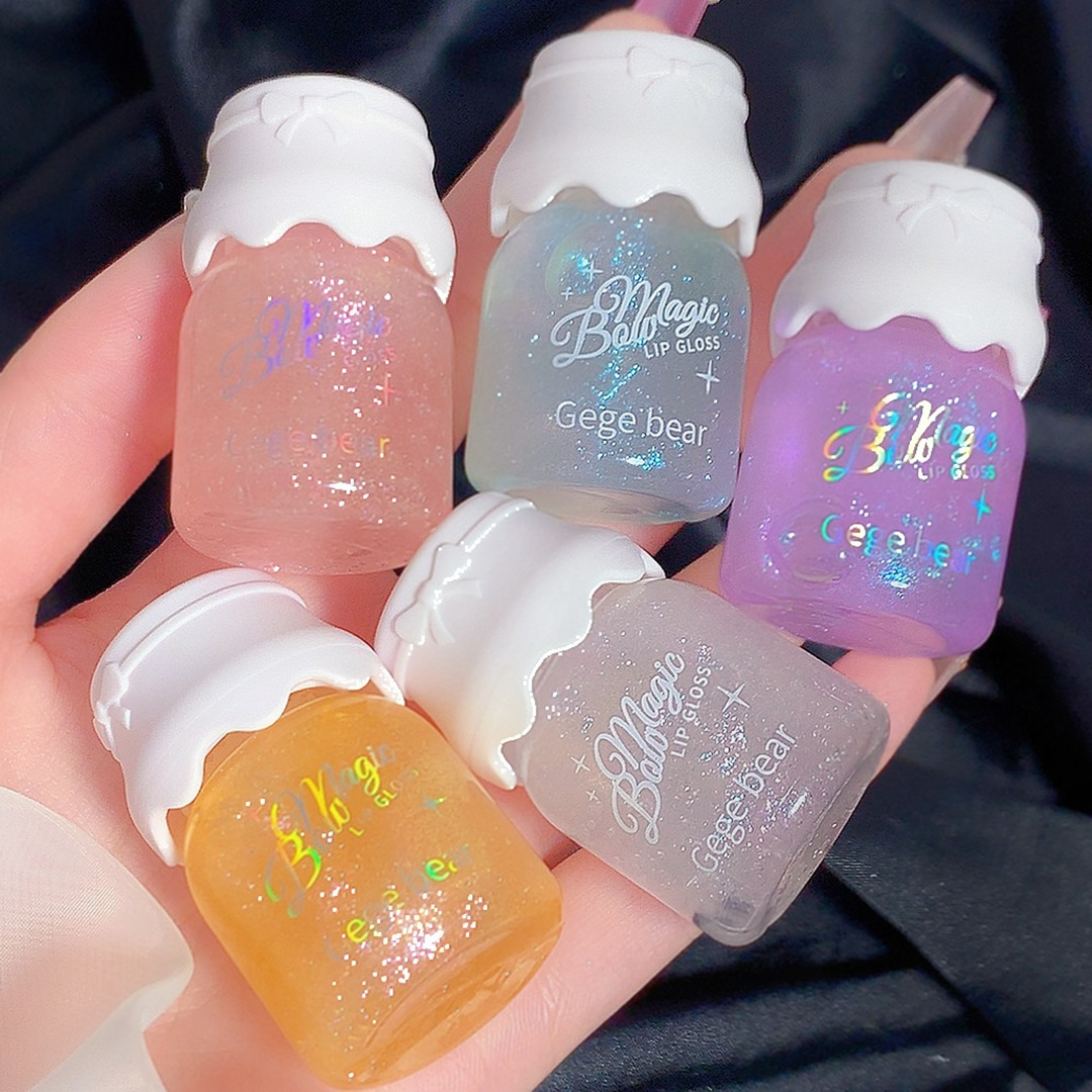 Bowknot Moisturizing Phantom Lip Honey Moisturizing and Moisturizing Pearl Light Fine Sparkling Jelly Glass Lip Transparent Lip