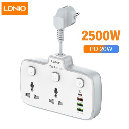 LDNIO 2 + 4 USB SC2413 UNIVERSAL OUTLET