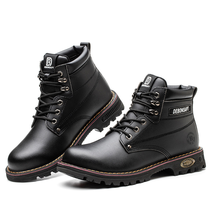 Safety shoes men for work Waterproof Non-slip Sneakers Warm Boots Outdoor Male Hiking Boots Rubber Wear-resistant Work Shoes