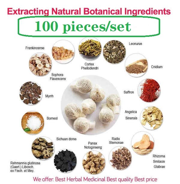 100 pieces/set Natural Herbal Womb Yoni Vaginal Cleansing Healing Detox Pearls Tampons