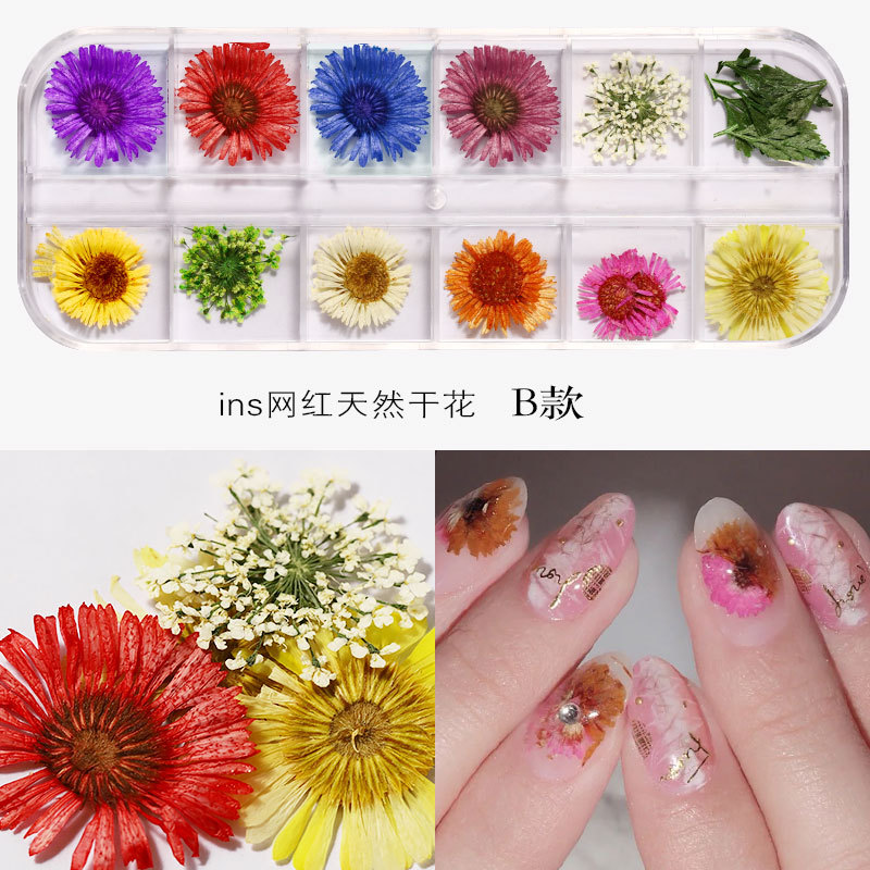 Mix Dried Flowers Nail Decorations Jewelry Natural Floral Leaf Stickers 3D Nail Art Designs Polish Manicure Accessories