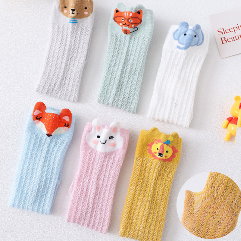 Baby Mosquito Socks Summer Thin Baby Breathable Mesh Socks Cartoon Ear Knee Children Socks