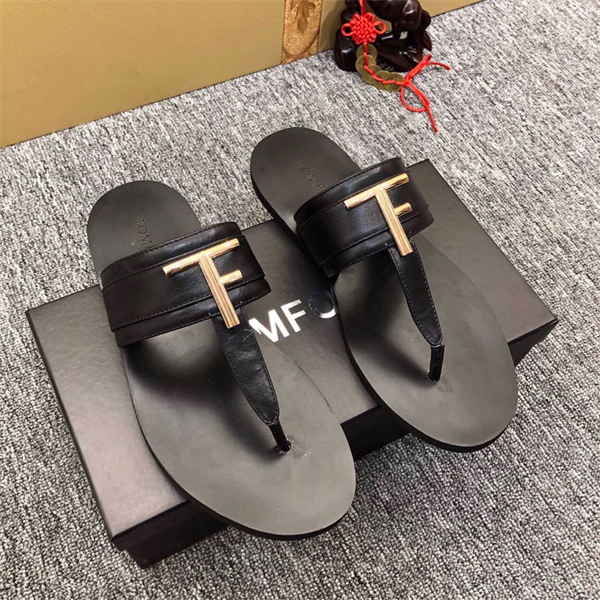 TOMFORD men's genuine leather flip flops