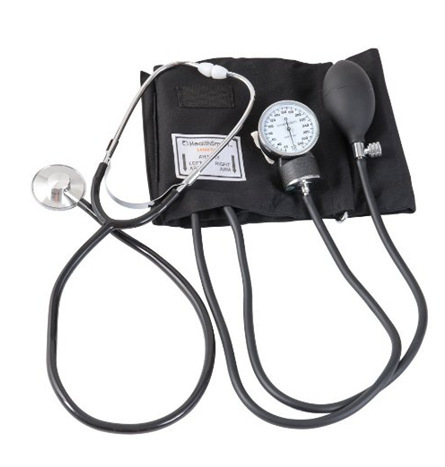 Professional Stethoscope With Meter Mercury Sphygmomanometer Blood Pressure Watch Monitor Doctors Nurse Medical Stethoscope Cuff