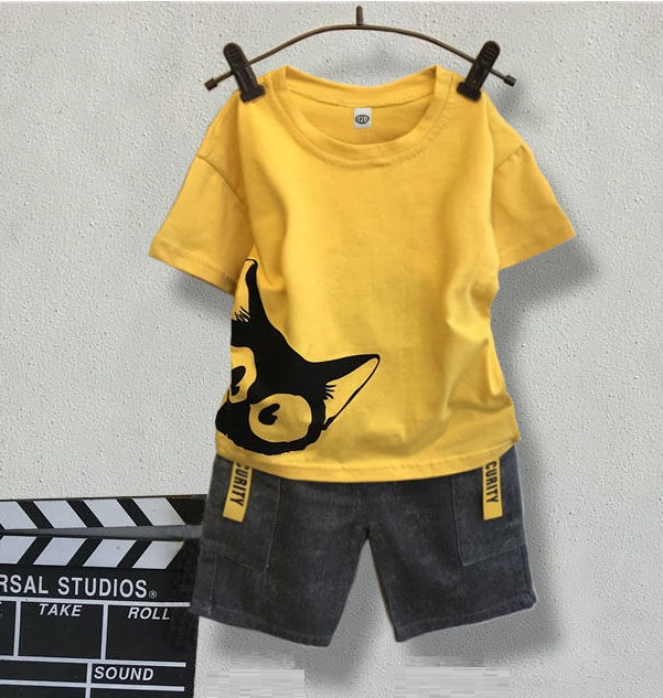 Big Boy Short Sleeve T Shirt+short Pant 2pc Sport Sets Summer Children's Clothing Kids New Summer Boys Clothes Suits 4-14 Ages