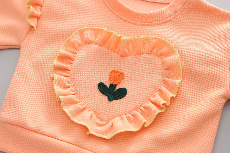 Toddler Kids Baby Girls Ruffle Tops Sweatshirt Denim Pants Jeans Outfits Children's clothing 2PCS Sweater+Jeans