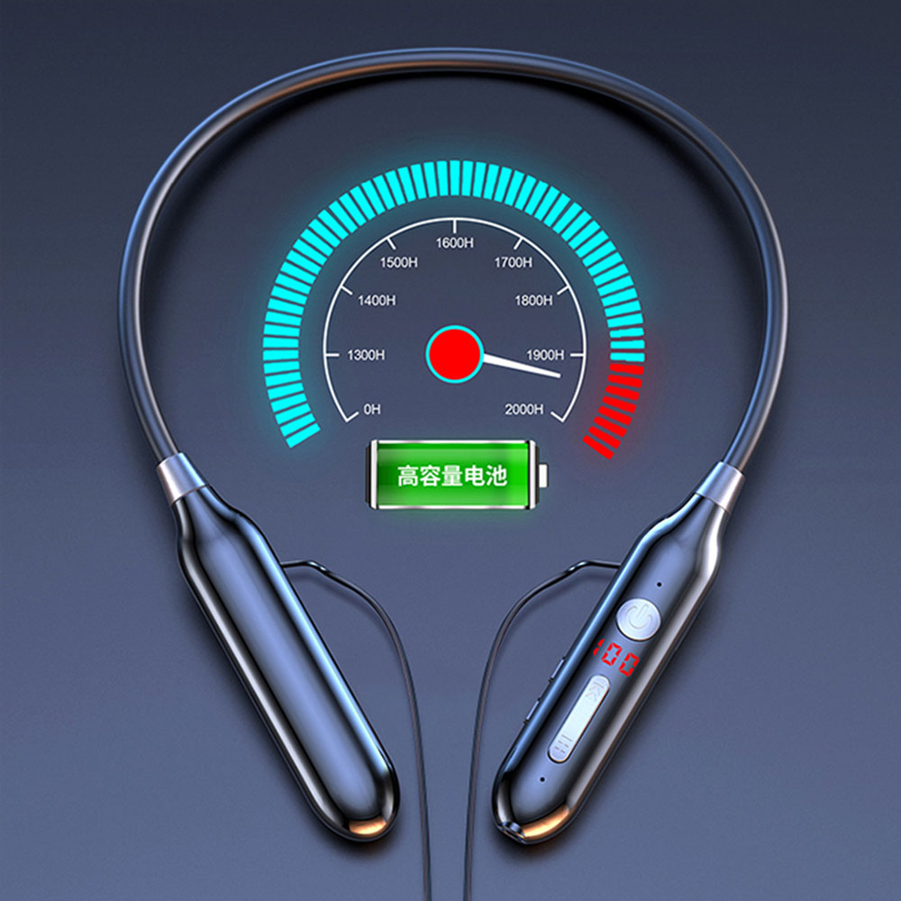 100 Hours Wireless Bluetooth-Compatible Earphone Magnetic Suction HiFi Sound Stereo Headset Wireless Sports Earbud with HD Mic