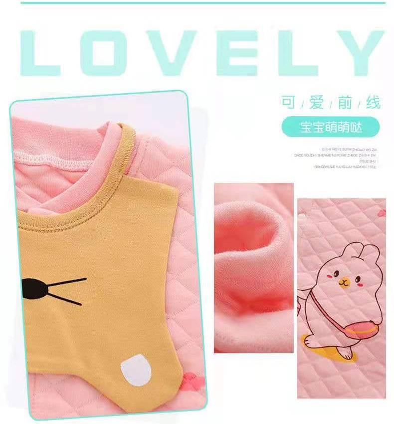 Newborn Baby romper Winter Cartoon baby boy Clothes 2PCS Cotton baby girl clothes set Thicken warm cotton clothing set