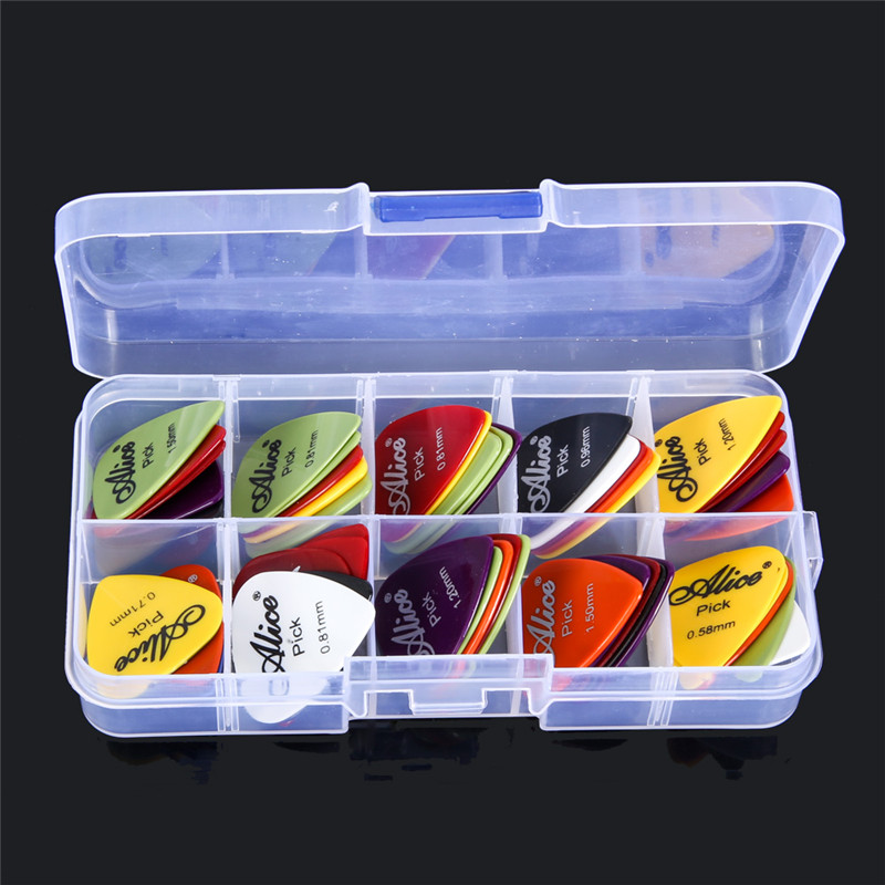 50Pcs/Set Electric Guitar Pick Acoustic Music Picks Plectrum 0.58/0.71/0.81/0.96/1.20/1.50mm Thickness Guitar Accessories GYH