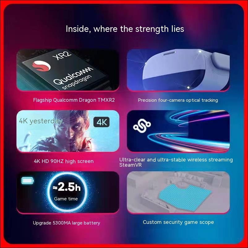 VR All In One Machine VR Glasses Virtual Reality 3D Metaverse Immersive Game Viewing Motion Intelligent 3D Glasses