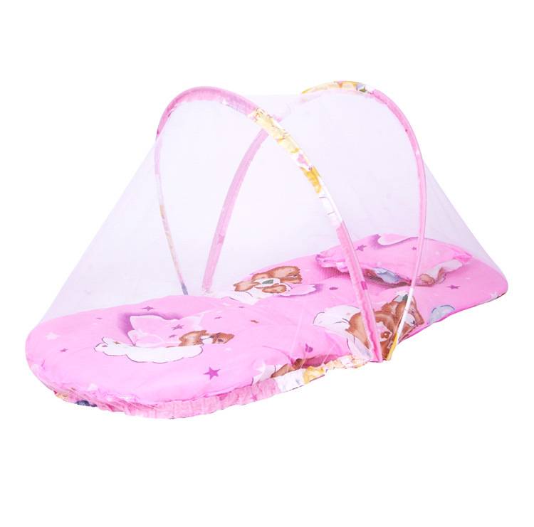 New Summer Baby Mosquito Insect Cradle Net With Portable Folding Canopy Cushion+Cute Pillow Mattress Infant Bedding Accessories