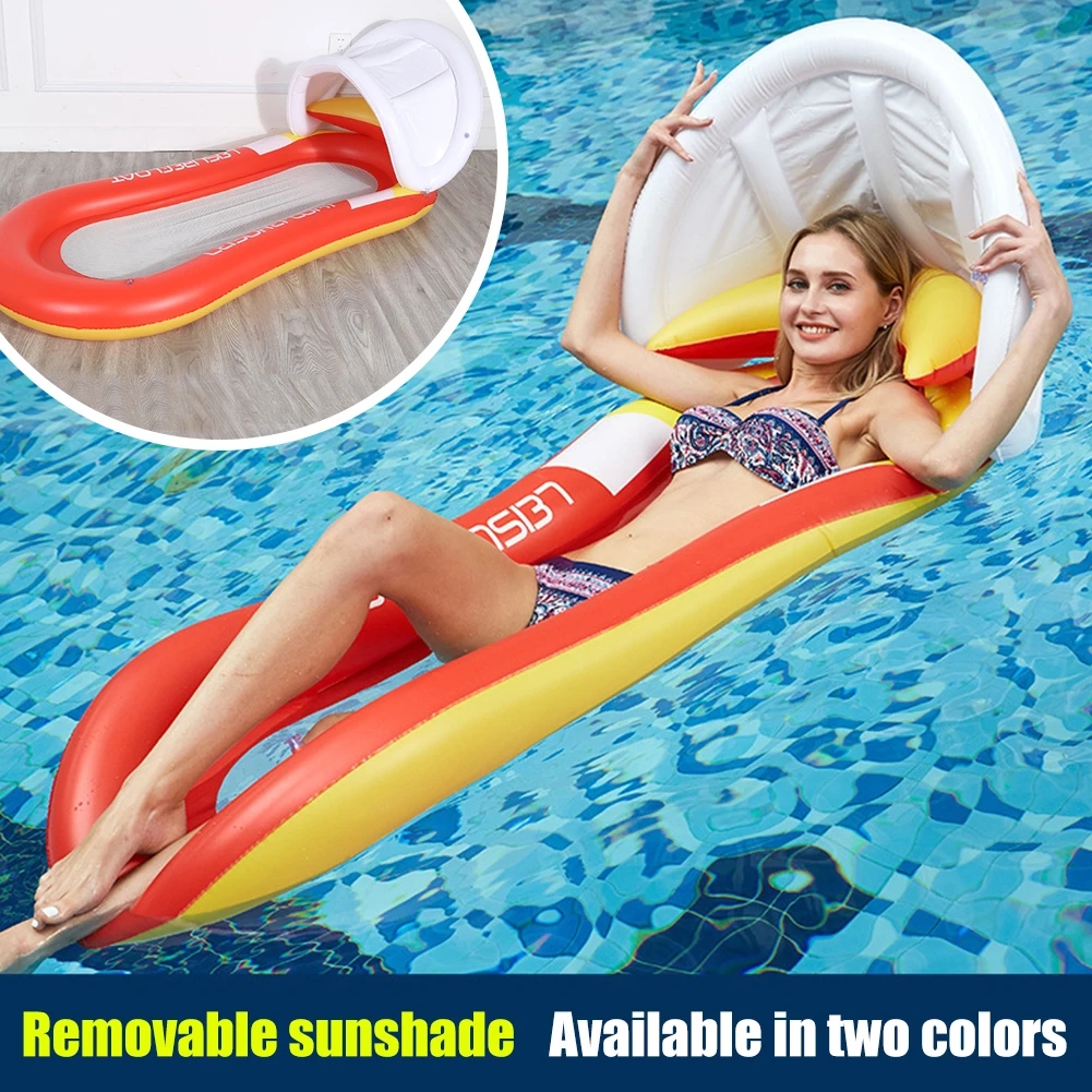 PVC Summer Inflatable Foldable Back Floating Row Swimming Pool Water Hammock Air Mattress Sleeping Bed Beach Sport Lounger Chair