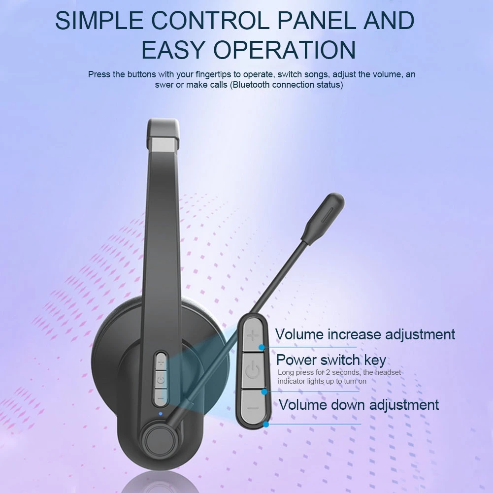 OY632 Bluetooth 5.0 Wireless Headset For Call Center Office Telephone Headphone with Noise Cancelling Mic HiFi Stereo Earphone