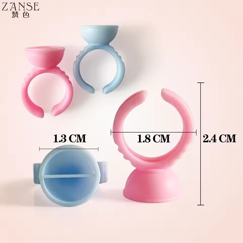 100Pcs Disposable Eyelash Extension Glue Rings Eyelash Extension Auxiliary tool Glue Holder Holder Glue Container Makeup Tool