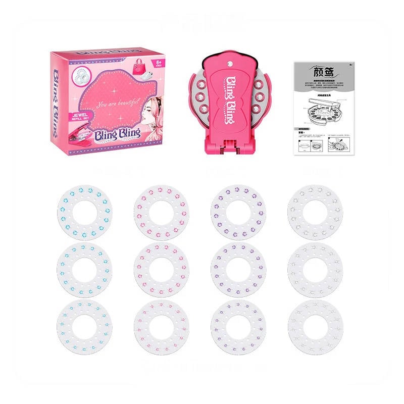 180 Gems Kit Blingers Deluxe Set Blinger Hair Gems Decoration Deluxe Set Glam Collection Comes with Glam Styling Tool