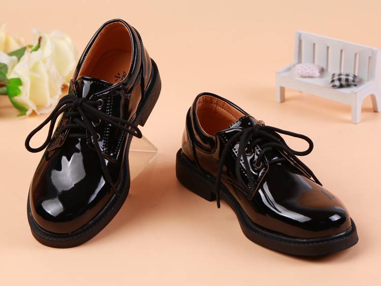 Boys Leather Shoes Black Autumn Children Shoes Boys And Girls Leather Shoes For Kids Baby Rubber Pattern chaussure enfant