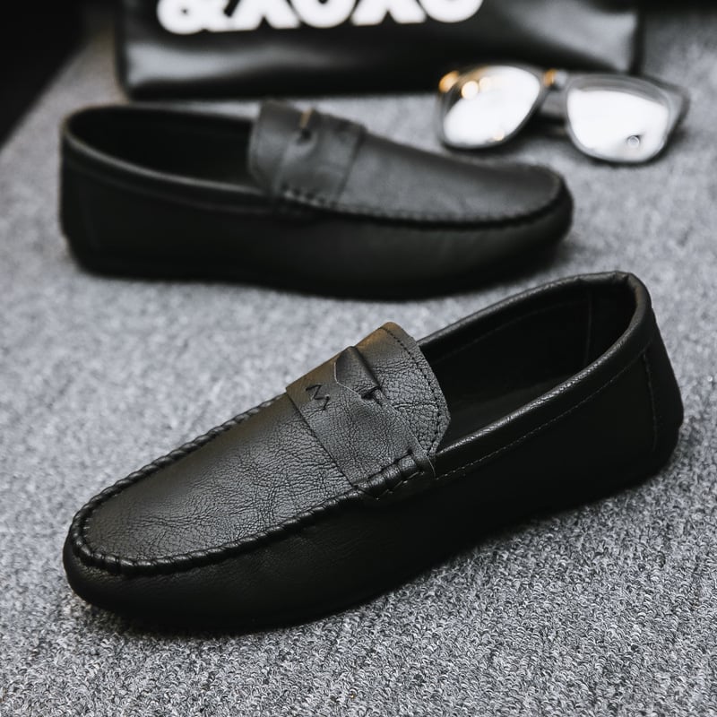 Doudou shoes men's trend new casual leather shoes summer breathable lazy one pedal soft bottom driving men's shoes