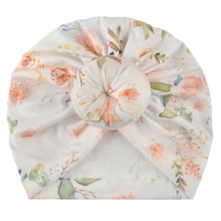 New 7-color doughnut baby printed headscarf India knot hat children's Pullover cap