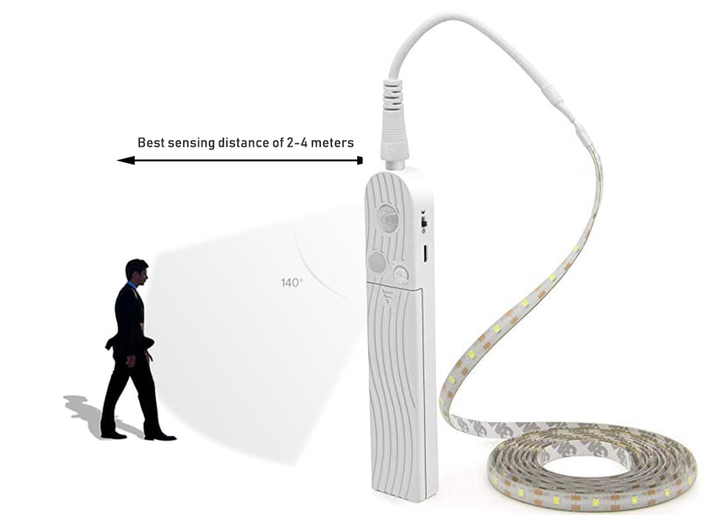 LED human body sensing light with DC battery box waterproof soft light strip 5V5m waterproof human body sensing light strip