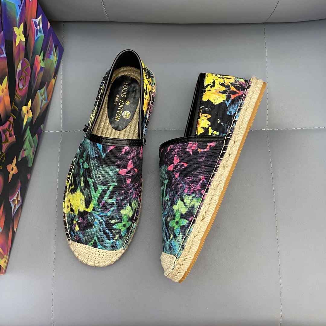 LV luxury high-quality hemp rope sole and rubber outsole fisherman shoes you deserve size 38-44