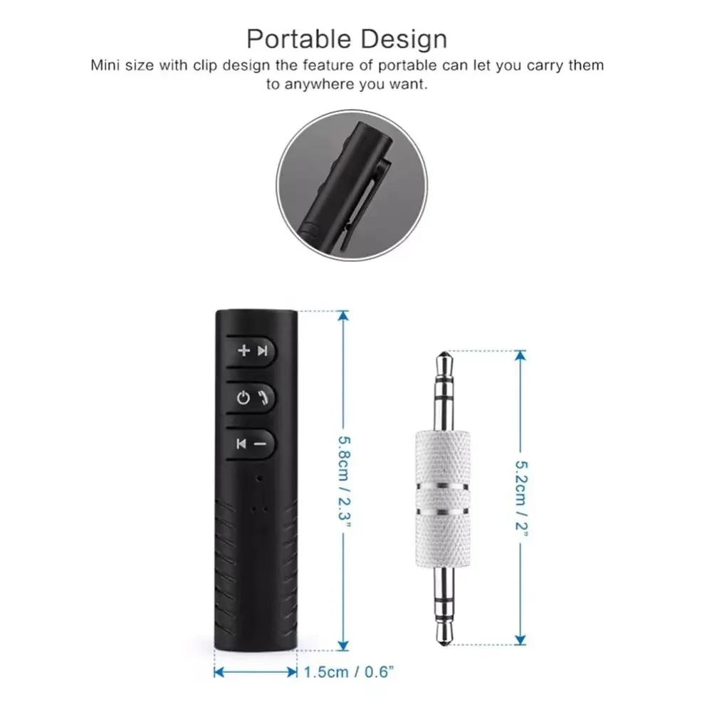 Wireless Bluetooth Compatible 5.0 Receiver Transmitter Adapter 3.5mm Jack For Car Music Audio Aux Headphone Reciever Handsfree