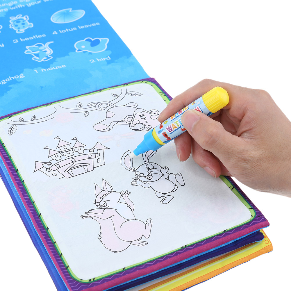 New Kids Magic Water Drawing Book Animals Painting Water Coloring Cloth for Children Drawing Early Educational Toy