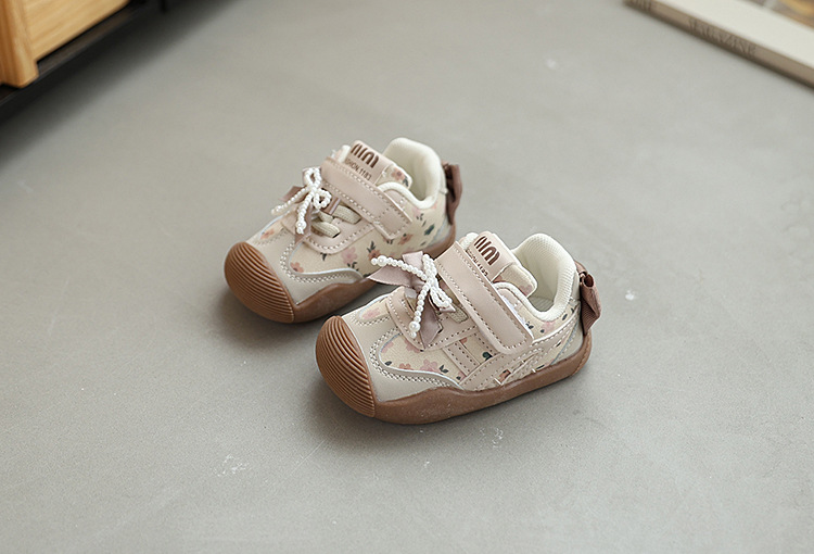Baby Casual Shoes Soft Sole Princess Style for Girls Fashion Shoes Sweet Back Bows Autumn New Kids Walking Shoes