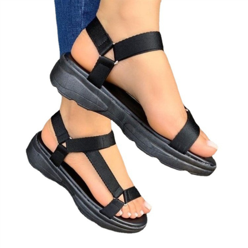 Beach Shoes Woman 2023 Summer Sandals Woman Non-Slip Casual Multi Color Shoes Fashion Solid Open Toe Sandals Daily Comfortable