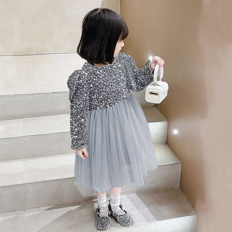 Girls Princess Party Dresses for 3-8 Yrs Kids Birthday Wedding Evening Prom Gown Spring Fall Long Sleeve Children's Dress